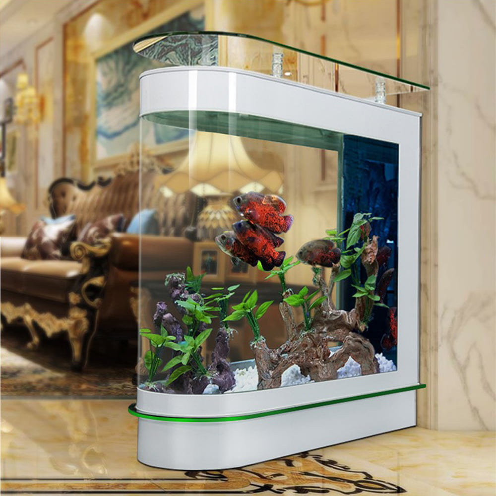 124Gal LED Aquarium Kit Upright Luxury Large Fish Tank Large Glass Fishbowl Glsaa Bar for Patios Living Office Room and Kitchen