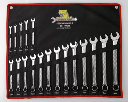 18 pc. Full Polish Combination Wrench Set Metric (7mm to 24mm)