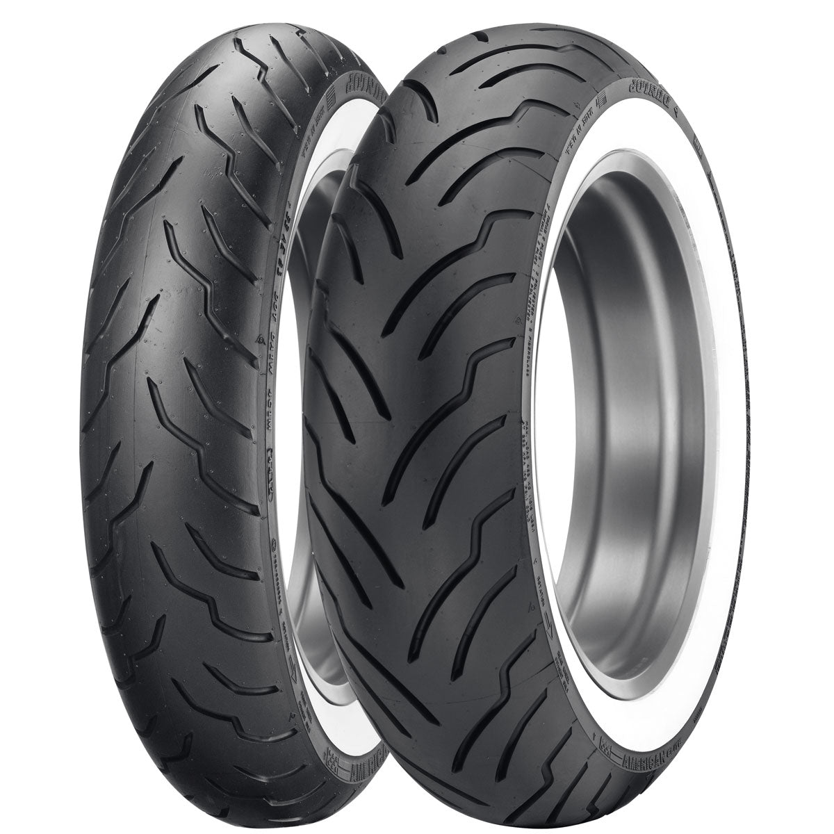 130/90B-16 Dunlop American Elite Wide White Wall Front Tire